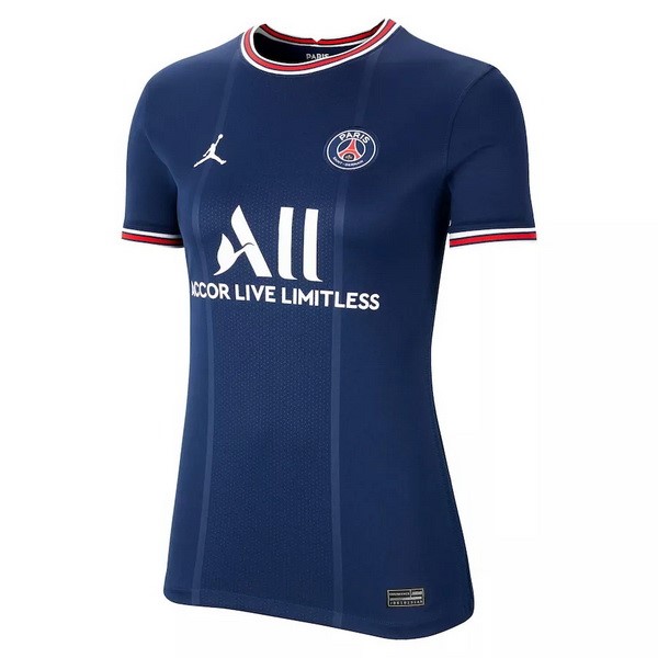 Camiseta Paris Saint Germain Replica Primera Ropa Mujer 2021/22 Azul